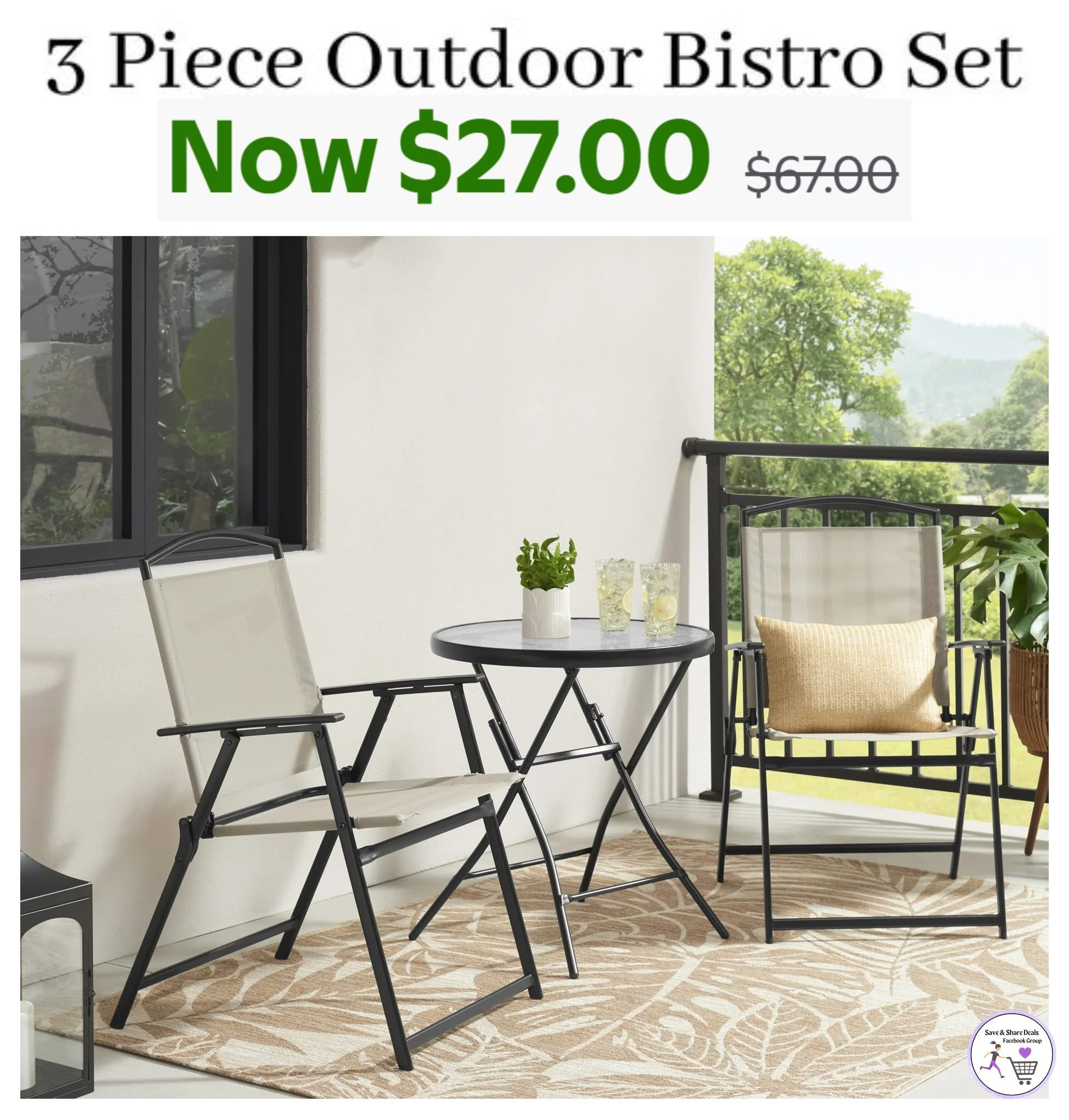 Bistro patio set only $27!