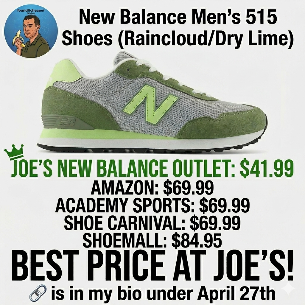New Balance Men's 515 Shoes (Raincloud/Dry Lime)