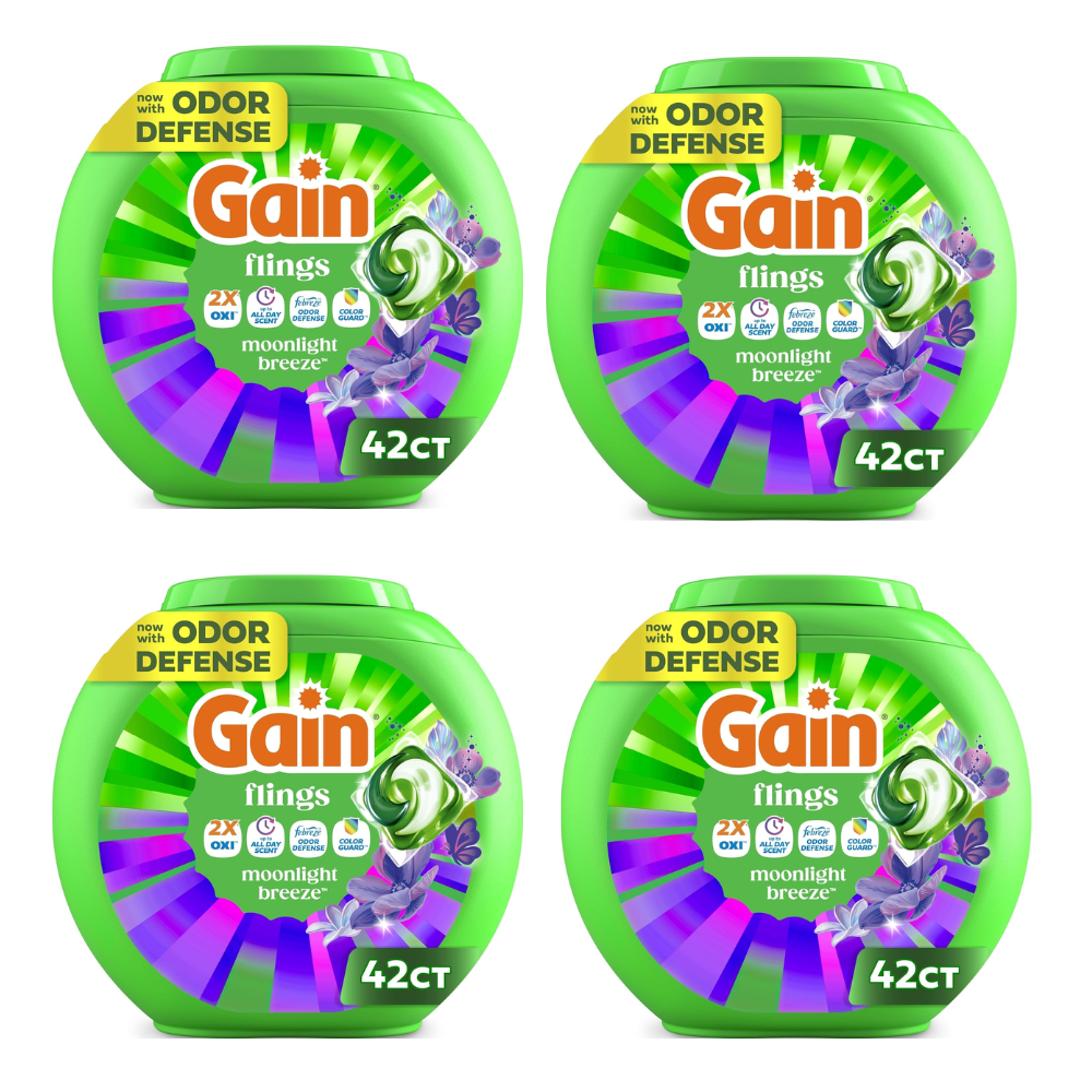 4 Gain Flings Liquid Washing Detergent Pods