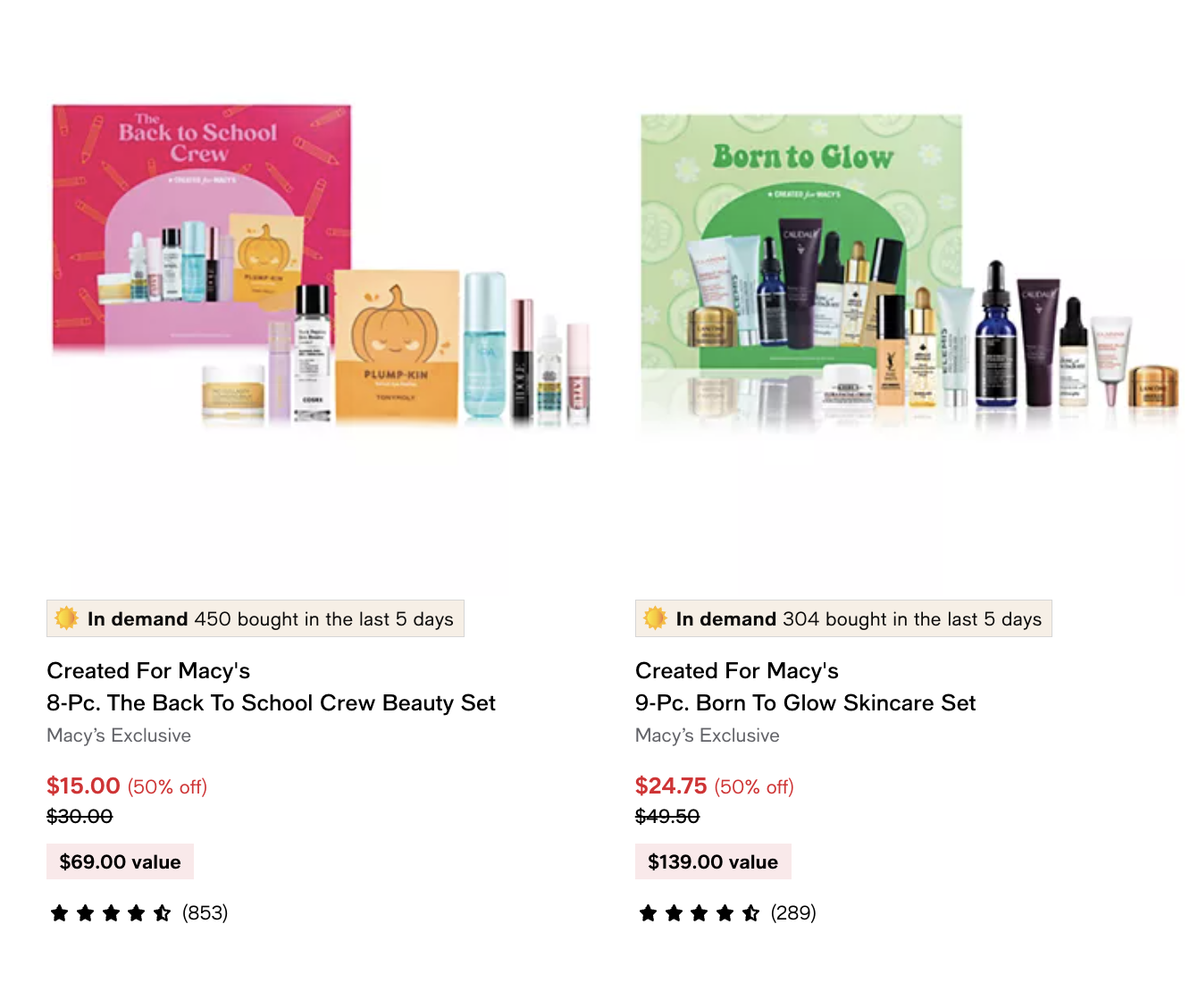 Beauty Sets 50% off!