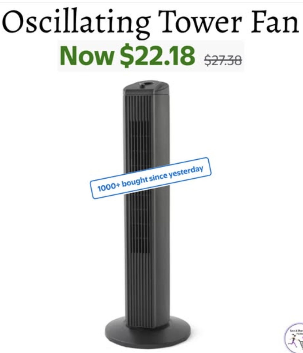 Oscillating Tower Fan only 22.18! 