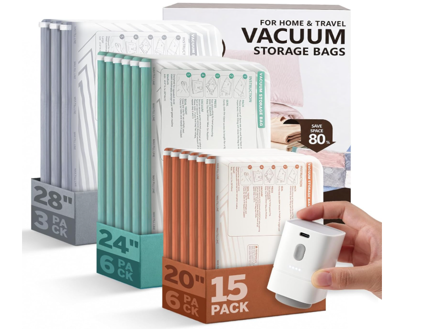 Vacuum storage bag set 50% off code JYWJIXGB