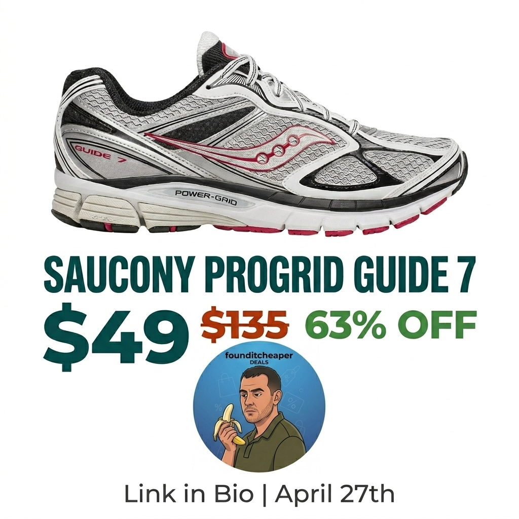 Saucony Men's ProGrid Guide 7 Shoes (8-13, White/Black) 